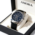 Wholesale cross-border fashion watches for men, men's watches, gift watches, quartz watches, stylish blue light glass leather strap men's wristwatches
