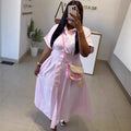European and american cross-border women's clothing: african plus size  summer new fashion turn-down collar short sleeve striped shirt dress for women