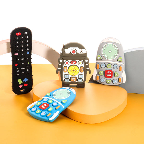 New Toothpaste Food Grade Gel Silicone Toy Baby Teething Fixer Teeth Molar Chewing Stick Epoxy Remote Control