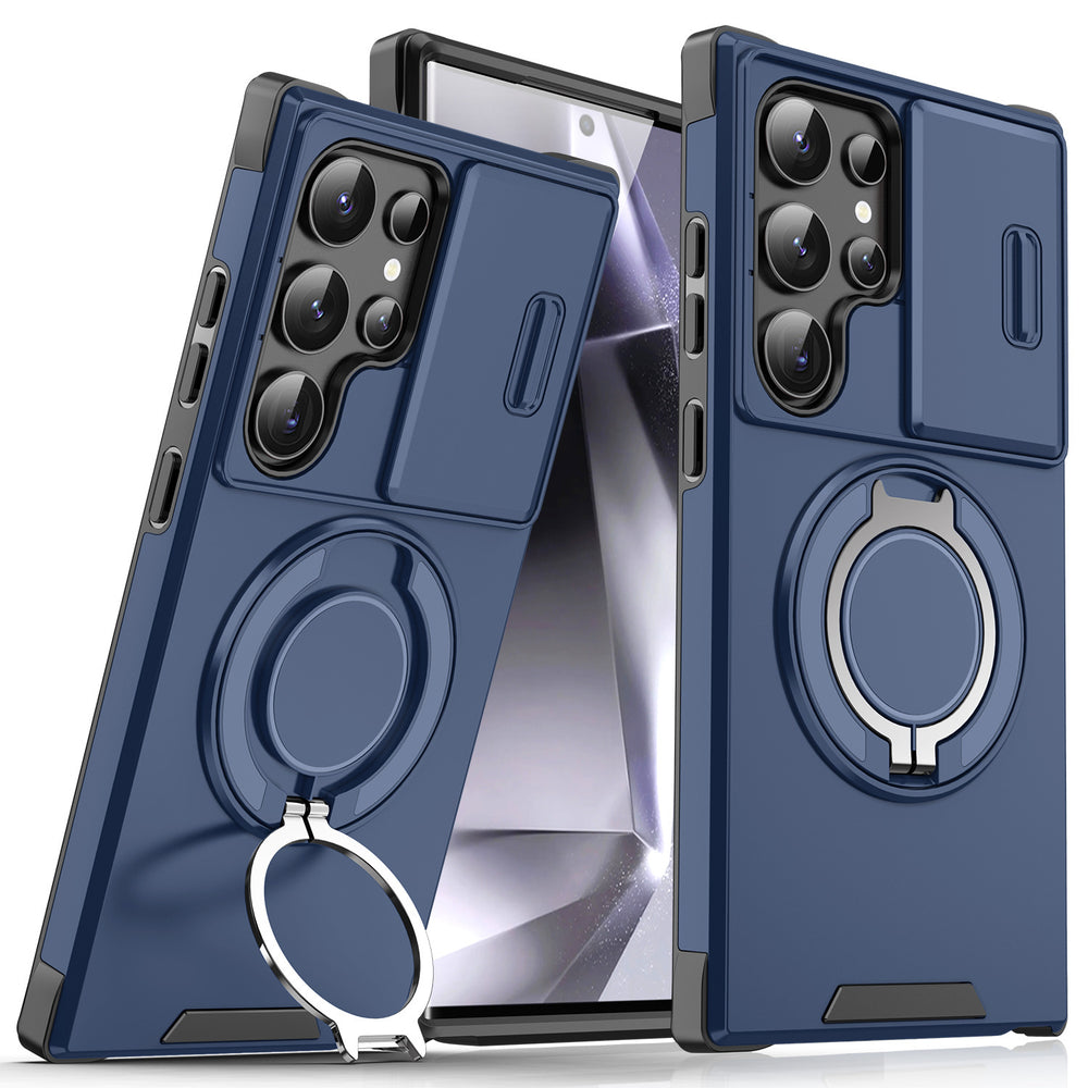 Amazon cross-border wholesale suitable for samsung s26ultra european and american car magnetic holder mobile phone case a57 sliding window