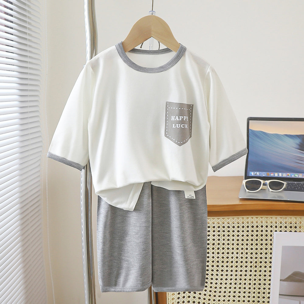 New arrival yaser home clothes three-quarter sleeve suit baby boys girlbest selling pajamas summer thin children's air-conditioned clothes