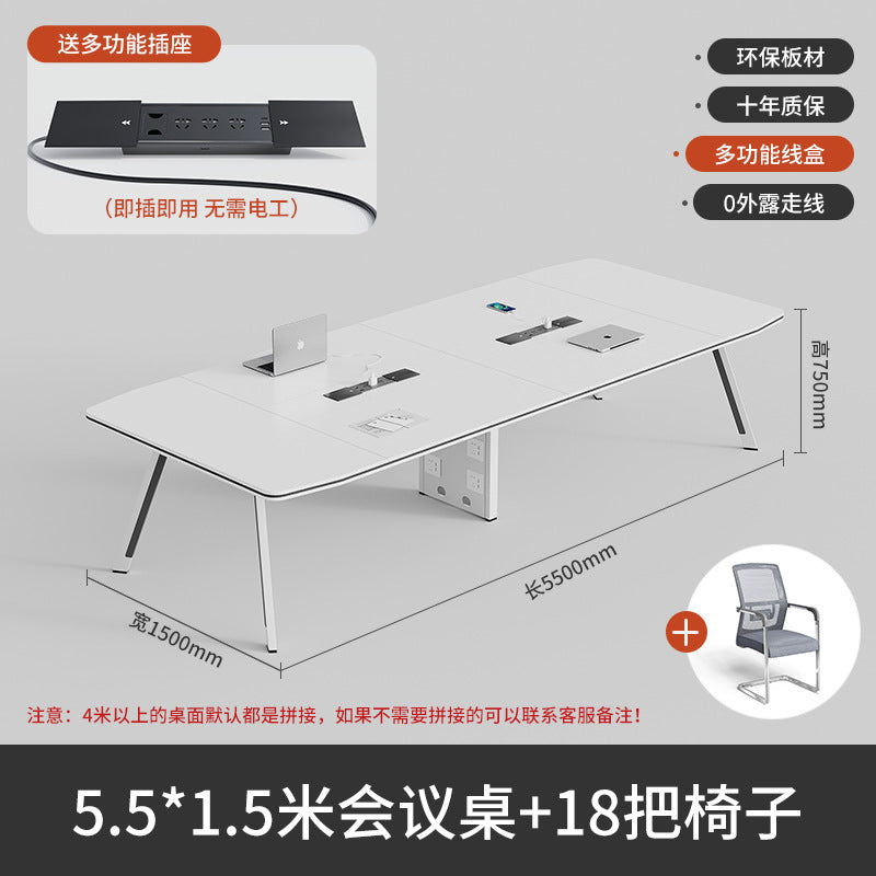 Conference table long table meeting room table modern minimalist negotiation bench training table small office desk and chair set