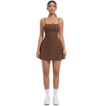 Fashion tape bottom sports dress with breast pad breathable outdoor golf beautiful back sling yoga tennis skirt for women