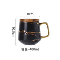 Nordic-style, gold-traced marble ceramic mug – a high-end choice for office afternoon tea, milk, or coffee