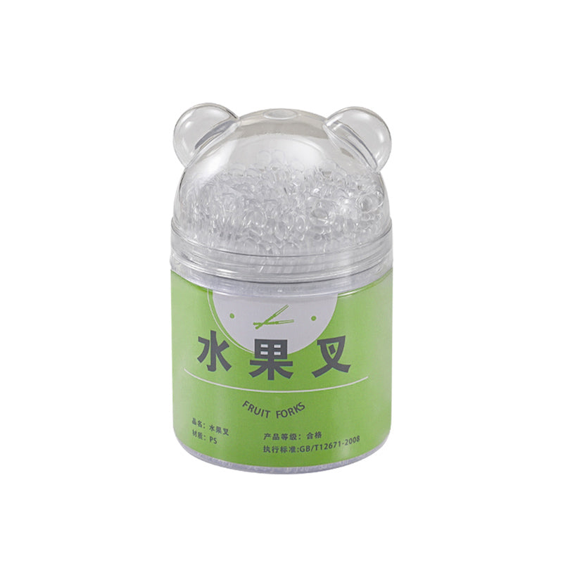 Disposable fruit fork canned storage box thickened and hardened household portable food grade transparent small fork for stall use