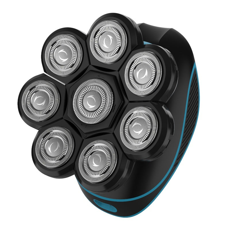 8w electric shaver with washable floating head, razor, battery life indicator, led display, rotary shaving, wet & dry use