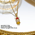 X-8196 golden christmas snowman necklace