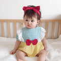 Ins21 summer korean style baby cute princess bow short sleeve romper bodysuit with headband