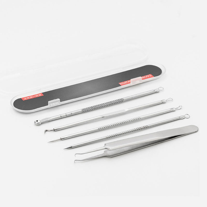 Oem in stock stainless steel acne clip suit acne needle cell clip squeeze blackhead remove acne acne tweezers tool