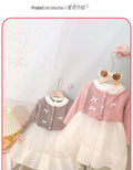 Girls' skirt  new korean style cute fashionable chic princess style patchwork mesh knitted skirt for girls