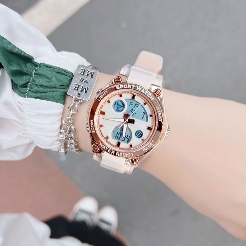 Teen girls' watch - trendy student style, middle & high school, kids' sports watch, luminous, waterproof, multifunctional electronic watch for girls