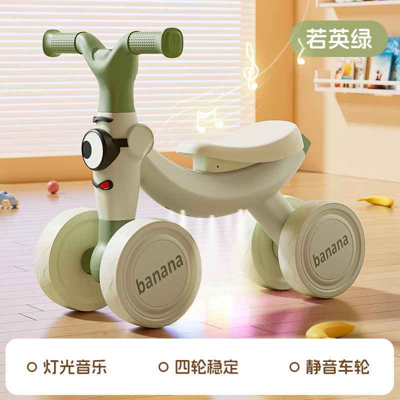 New children's balance car without pedals 1-3 year old baby scooter children's scooter four-wheel toddler yo-yo