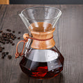 pour-over coffee maker set, diamond-shaped chemex sharing carafe, heat-resistant glassware for home use, with logo imprinting available