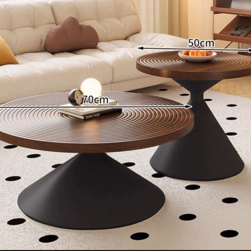 Carbon steel round coffee table - living room, home, small apartment,  new minimalist mid-century modern simple small round table