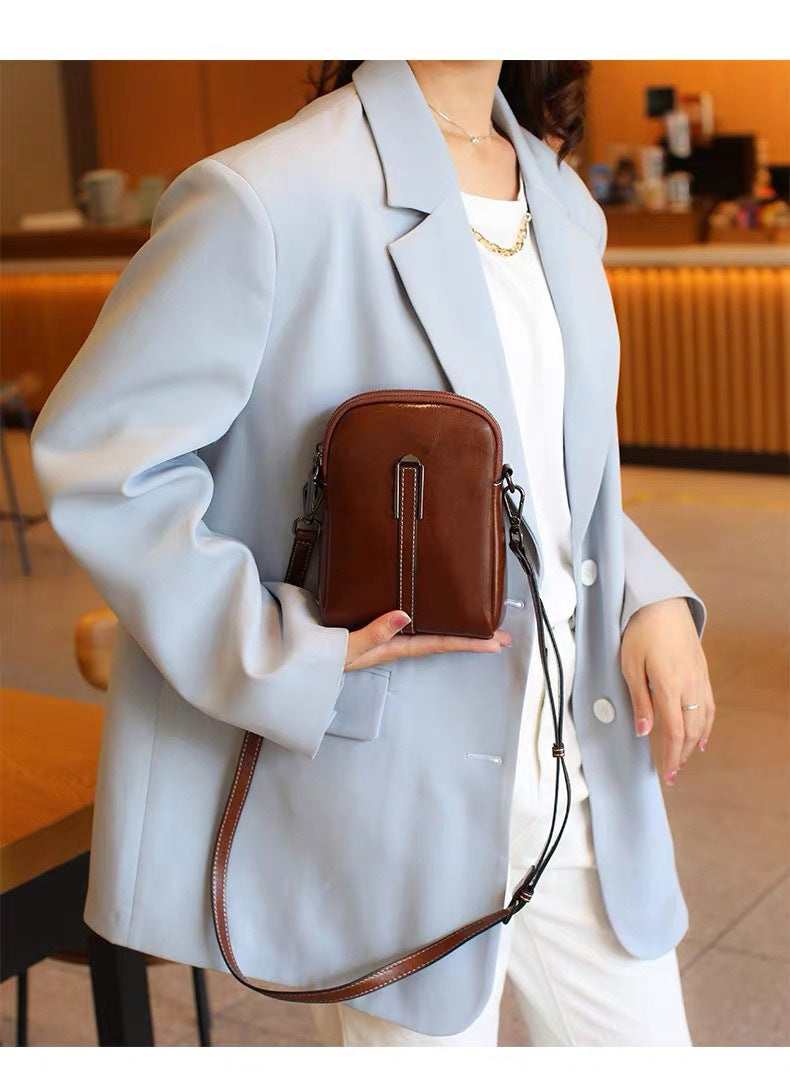 Small bag for women 2024fall and winternew arrival crossbody bag for women shell bag easiest for match genuine leather women's bag shoulder bag women's mobile phone bag