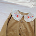 Girls' outerwear:  autumn new arrivals - stylish embroidered lapel blazer, trendy korean style windbreaker for kids