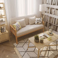 Scandinavian solid wood sofa small apartment double three-person living room clothing store japanese style simple easy modern fabric sofa