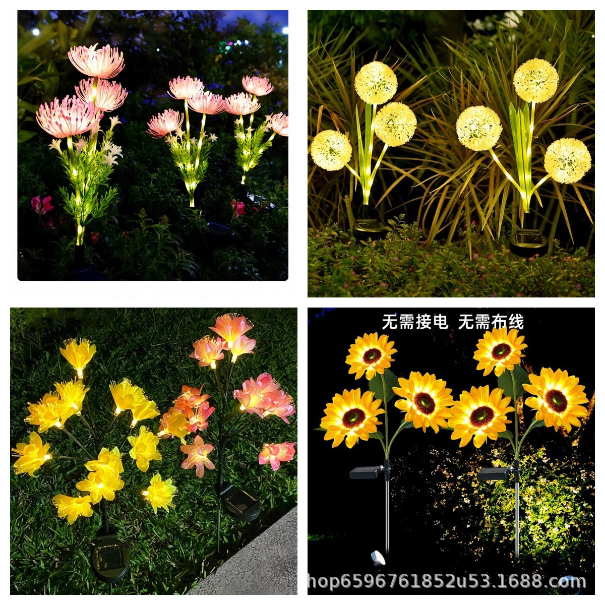 Solar light Outdoor garden light Automatic light in the dark Solar butterfly Firefly rose floor insert night light