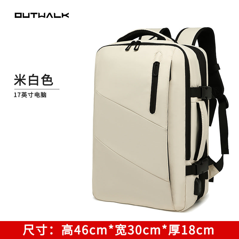 Casual Backpack Women's Large Capacity Outdoor Sports Travel Backpack Expansion Dry and Wet Separation Luggage Bag Computer Bag