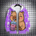 Kids' hoodie jacket, cross-border hot seller: cute cartoon print fashion zip-up hoodie for girls, dropshipping available