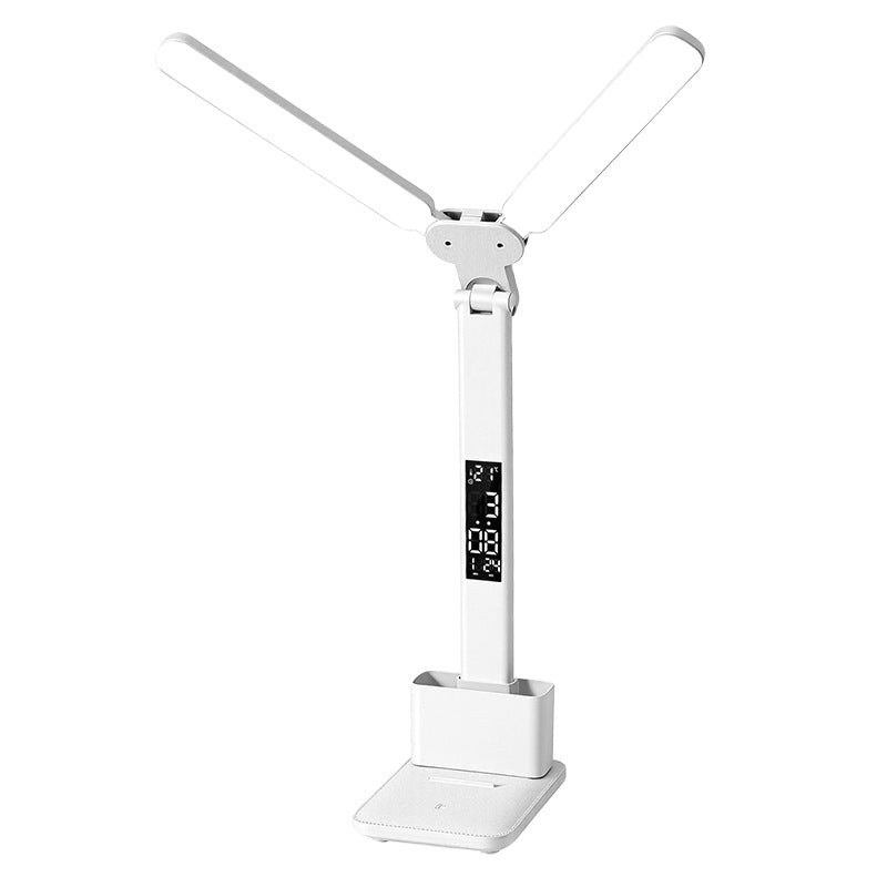 German desk lamp - full spectrum, large light surface, dual lamp head, soft light, eye protection - ideal for dorms and student study