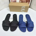 Za summer flat sandals soft sole one-piece commuter shoes fashionable versatile european and american plus size cross-border women's shoes wholesale