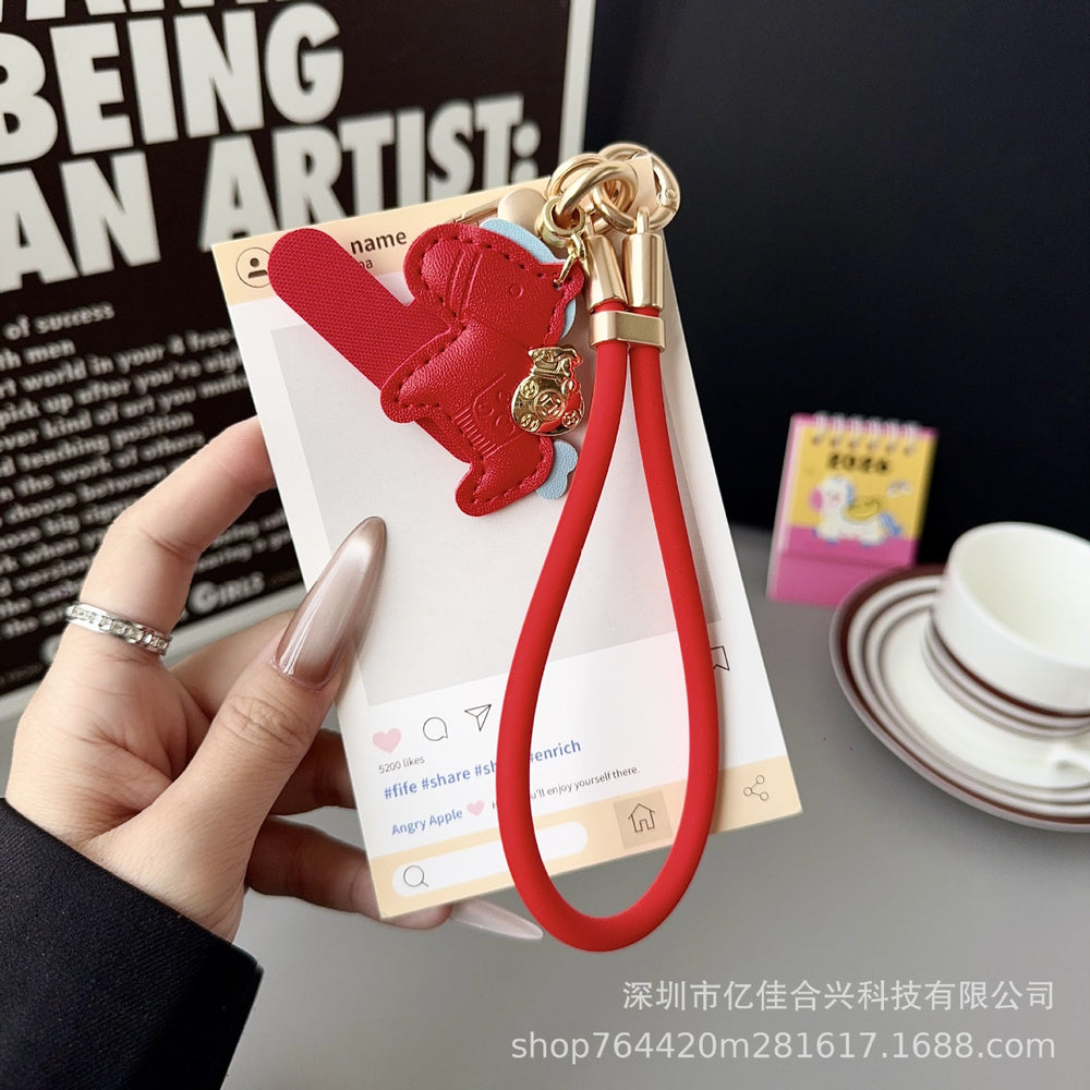 Simple liquid mobile phone lanyard, instant money, leather pendant, accessible luxuryclassyeasiest for matchfashion keychain, anti-lost rope