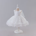 Girls' dress - flutter sleeve, gold foil bow, spaghetti strap, baby cross-border tutu dress - cute birthday party princess outfit