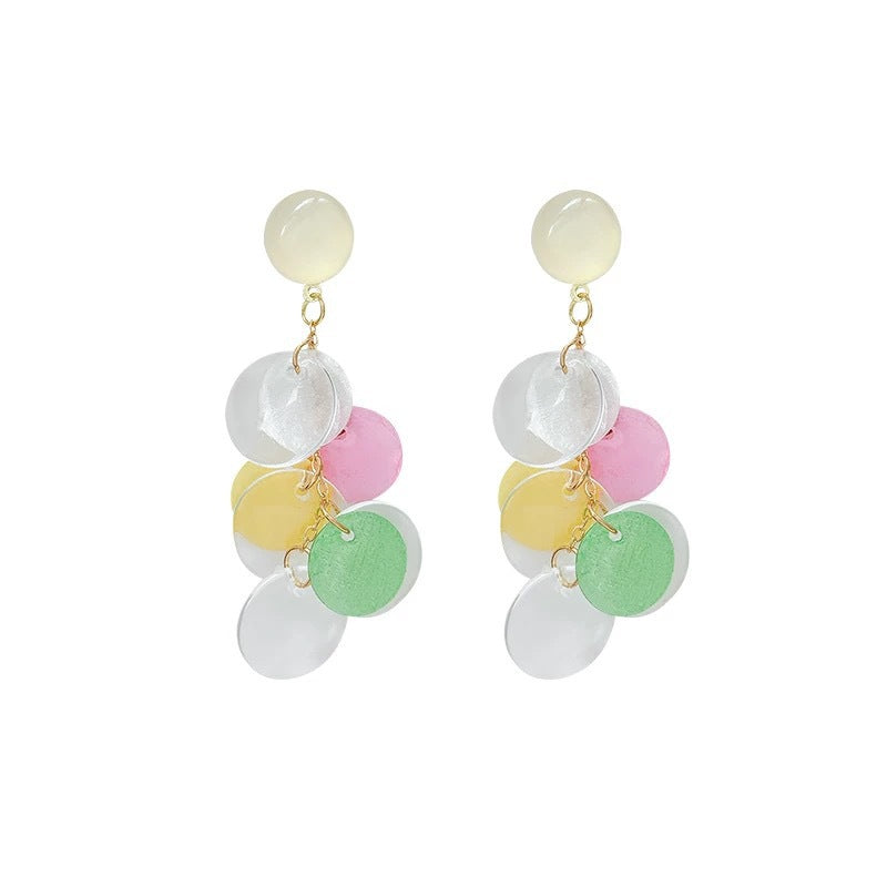 Early spring colorful tassel shell earrings for women 2026 dopamine beach vacation style earrings unique and stunning jewelry