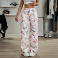 European and american style printed wide-leg jeans for women, spring/summer high-waisted slimming versatile straight-leg floor-length trousers, exclusively for cross-border e-commerce