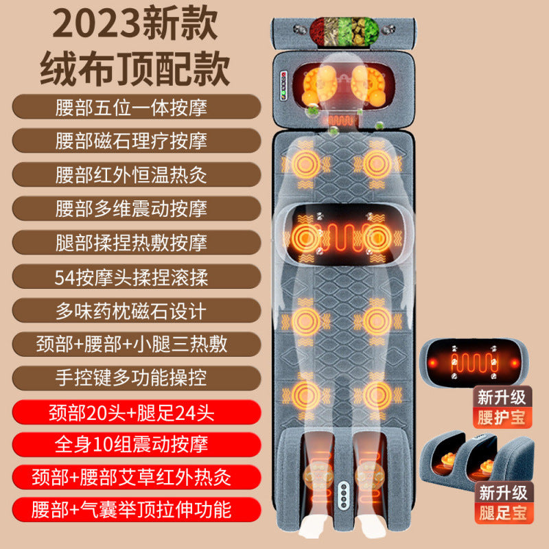 Massage mattress topper, home use neck vibration massager, electric shoulder, neck, and back cushion for neck and lumbar support