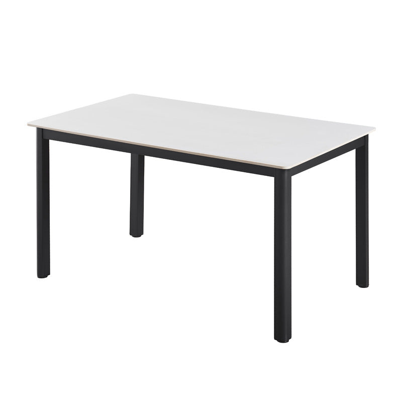 Modern minimalist sintered stone dining table, rectangular dining table for home use, small apartment minimalist dining table with fan-shaped legs