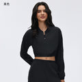 Women's outdoor sports fitness outfit set - lightweight long sleeve zip-up jacket & loose fit straight leg casual active pants