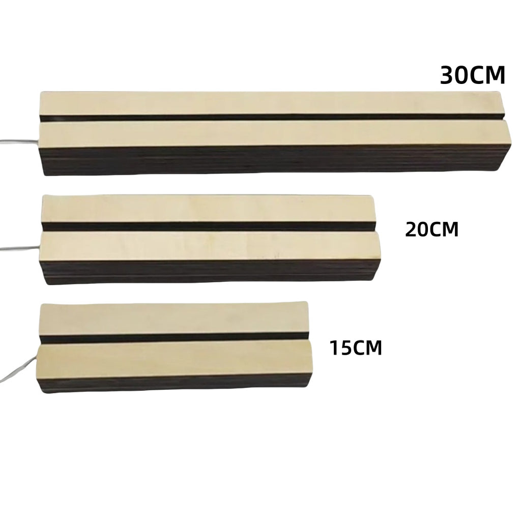 Wholesale long round wooden base night light USB handmade DIY water ripple splicing wood luminous base