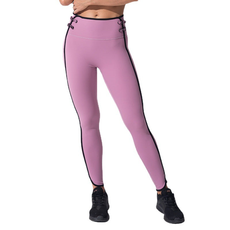 Jinke sports yoga wear sports fitness wear chinese style contrast color plate button double-sided cloth yoga suit personalized high elasticity