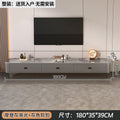 【no installation needed】180 modern grey marble top + grey cabinet with black aircraft leg tv stand