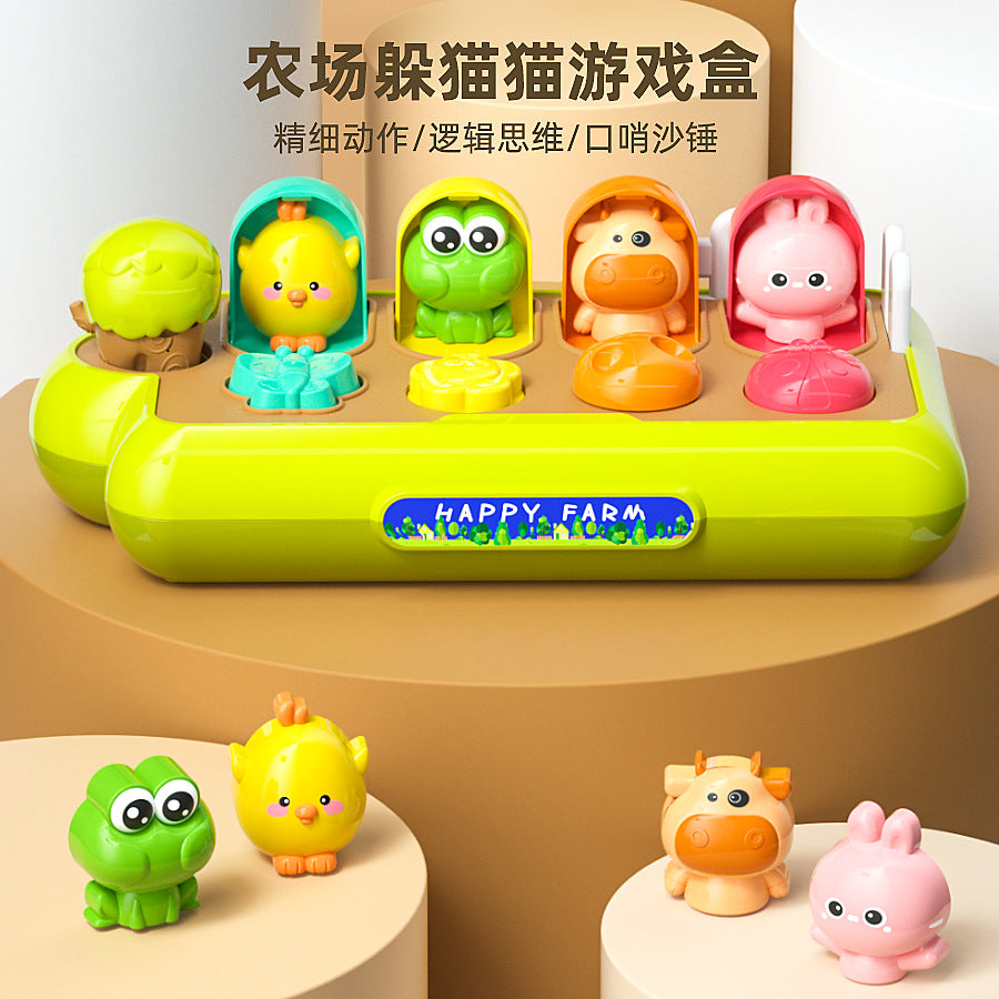 Cross-border farm peek-a-boo baby memory training baby puzzle parent-child interaction color matching early education toys