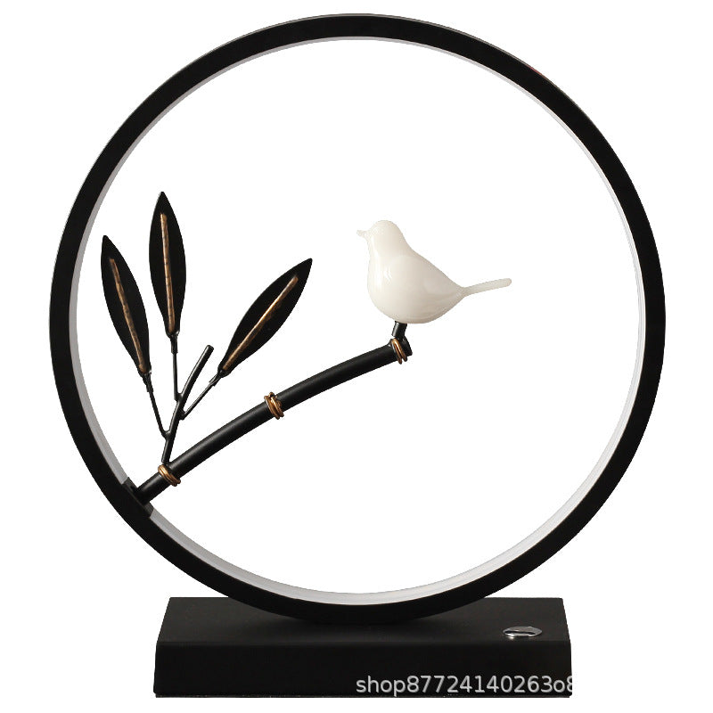 Minimalist modern circle table lamp - bedroom bedside lamp with remote control, creative personalized gift ornament, usb phone charger