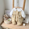New spring collection: fresh and stylish two-piece look romper for baby girls - perfect for outdoor adventures! trendy and chic outfit for infants and toddlers, ideal for celebrating 100 days
