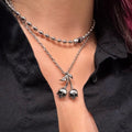 Sweater necklace wholesale fashion cross-border halloween jewelry cherry bow hip hop punk autumn and winter clavicle chain women