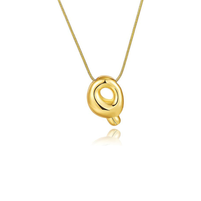 Amazon bestseller: premium bubble 26-letter gold pearlized necklace pendant - stylish women's accessory