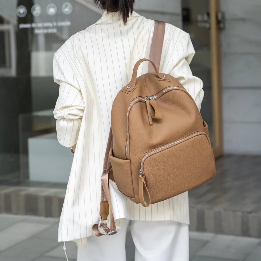 Togo first-layer cowhide backpack women's large-capacity backpack isn style school bag travel backpack computer bag for women