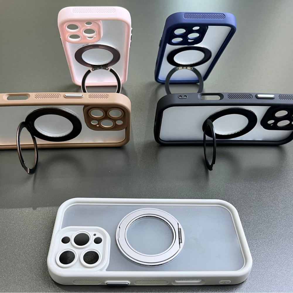 Suitable for iphone16 two-in-one magnetic holder mobile phone case 360 degree apple 15 rotating holder pc fulcrum case