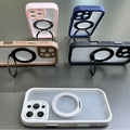 Suitable for iphone16 two-in-one magnetic holder mobile phone case 360 degree apple 15 rotating holder pc fulcrum case