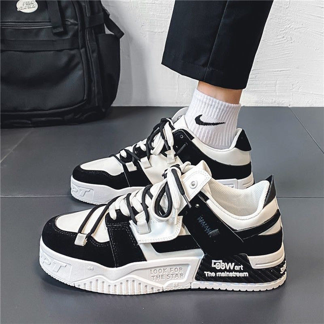 2025 spring new men's shoes: trendy, versatile casual sneakers, original niche thick-soled panda skate shoes for men