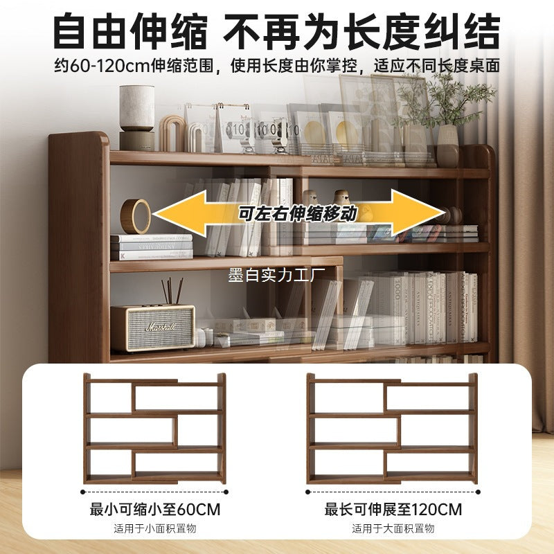 Solid wood bookshelf Desktop shelf Children's desk Storage rack Household desk Small bookcase Office storage cabinet