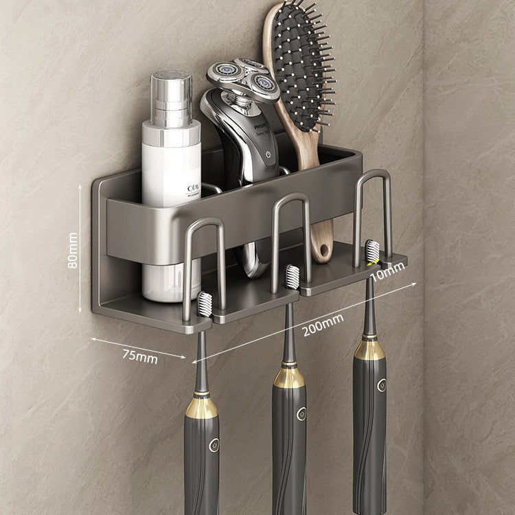 Bathroom cosmetic storage rack hair dryer holder bathroom gun gray wall-mounted paper towel storage rack hair dryer