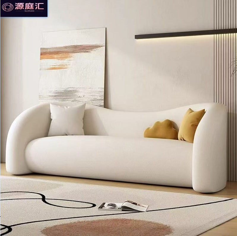 Cream style sofa clothing store beauty salon curved sofa rest area reception accessible luxury bedroom fabric small sofa