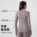 Fall and winternew arrival yoga sports outwear women's elastic zipper running fitness yoga long sleevestopsjacketz18031
