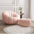 Pink sofa + ottoman [soft lambswool] - rock bottom price!